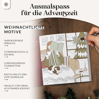 Adventskalender Malbuch zum Ausmalen